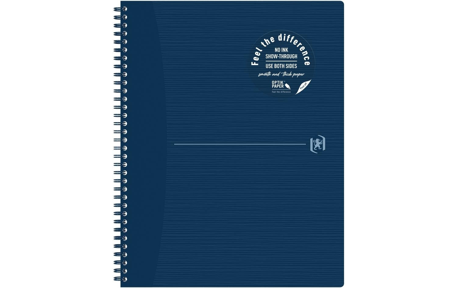Oxford Spiralheft – A4+ – Doppelspirale, perforiert, kunststoffbeschichteter Softcover, blau, EU Ecolabel