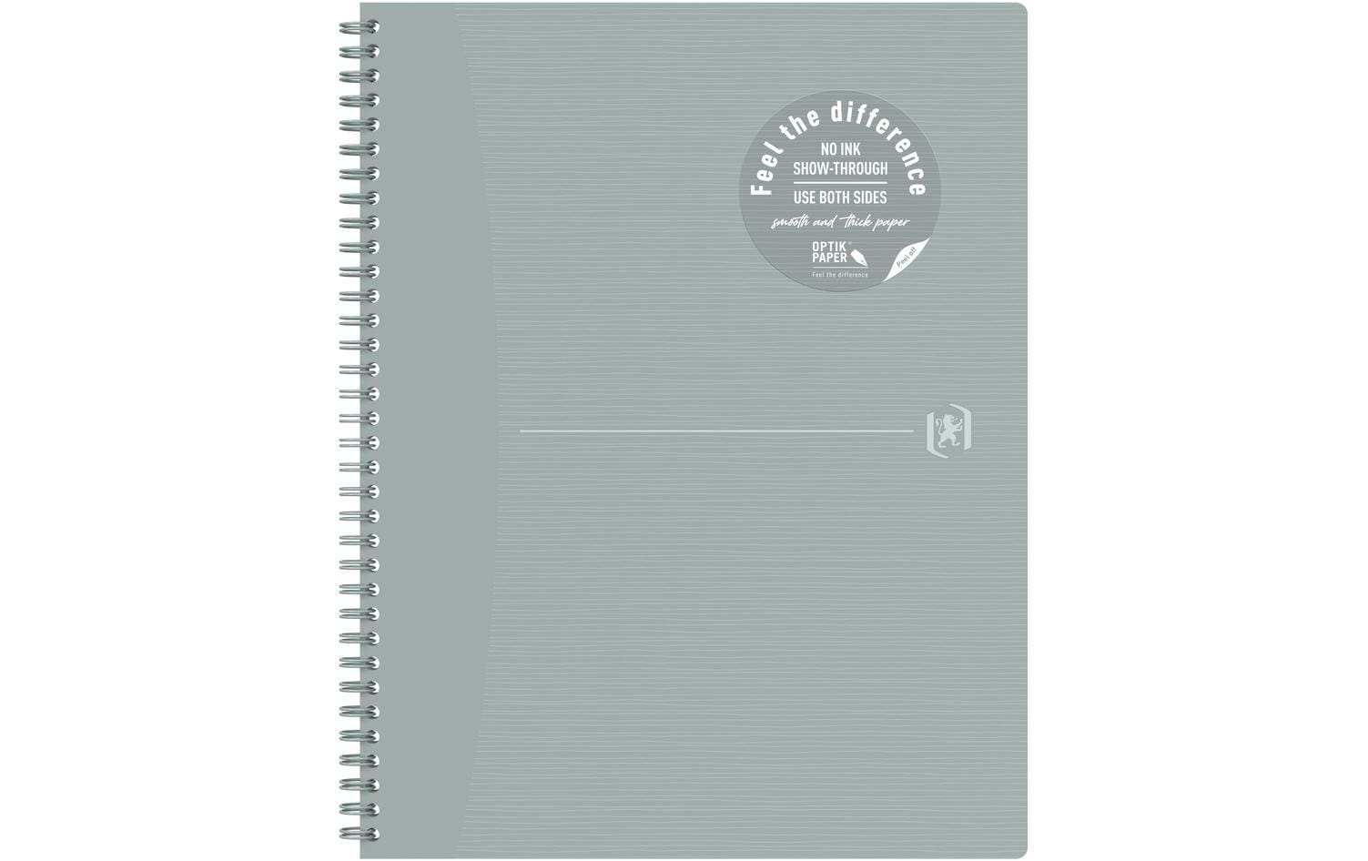 Elba Spiralblock A4+, kariert, 70 Blatt, perforiert, 90 g/m² – grau, für SCRIBZEE App
