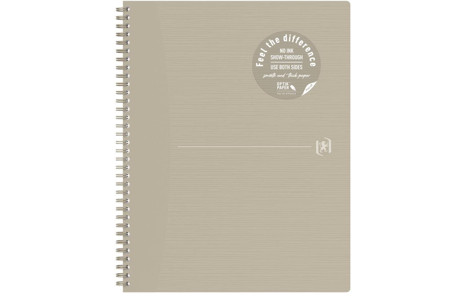 Oxford Origins Spiralheft – A4+ – liniert – 70 Blatt – 90 g/m² – Doppelspirale – Sand – EU Ecolabel
