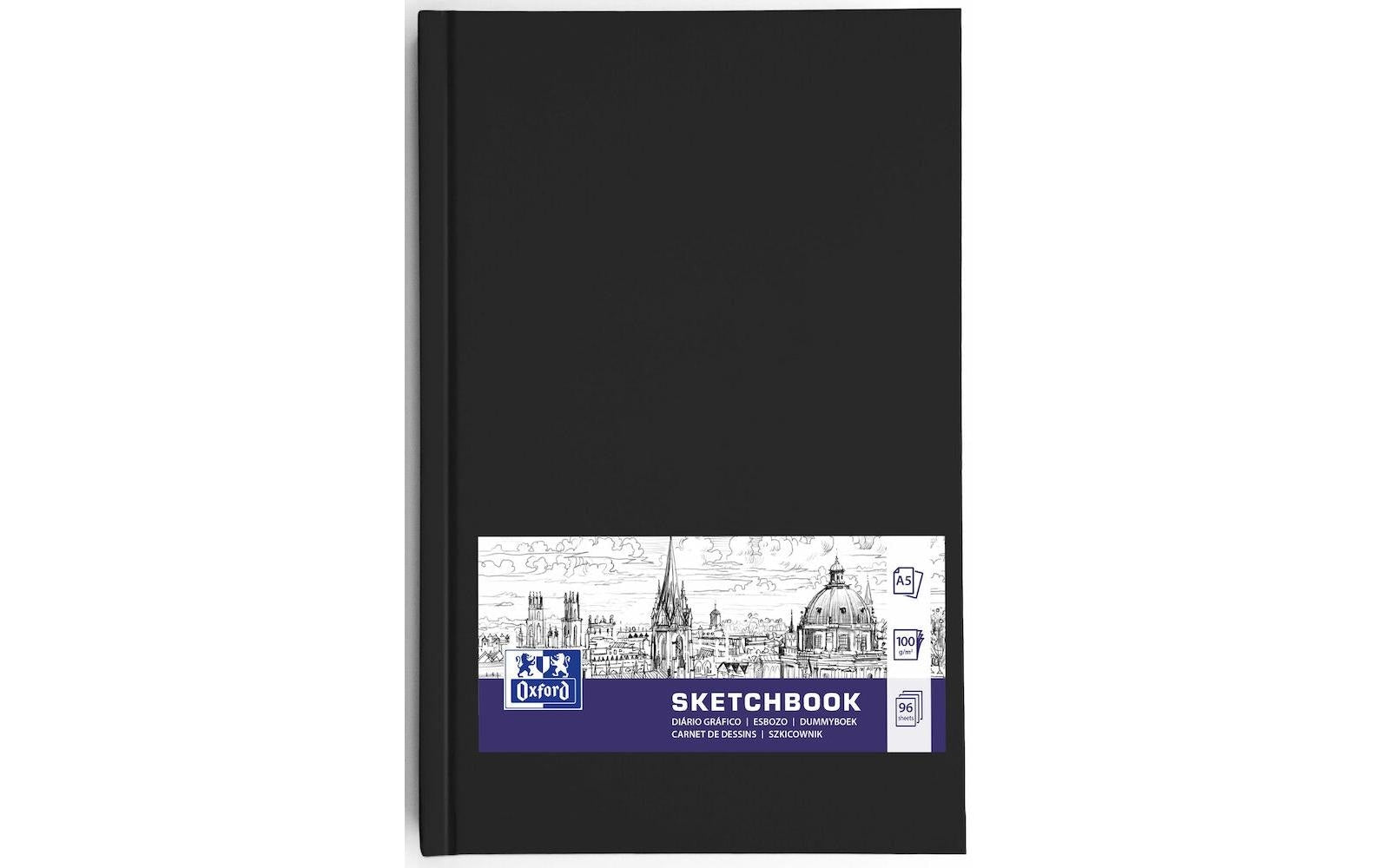 Oxford Malbuch – A5 – 100 g/m² – Hardcover – 192 Seiten – Schwarz