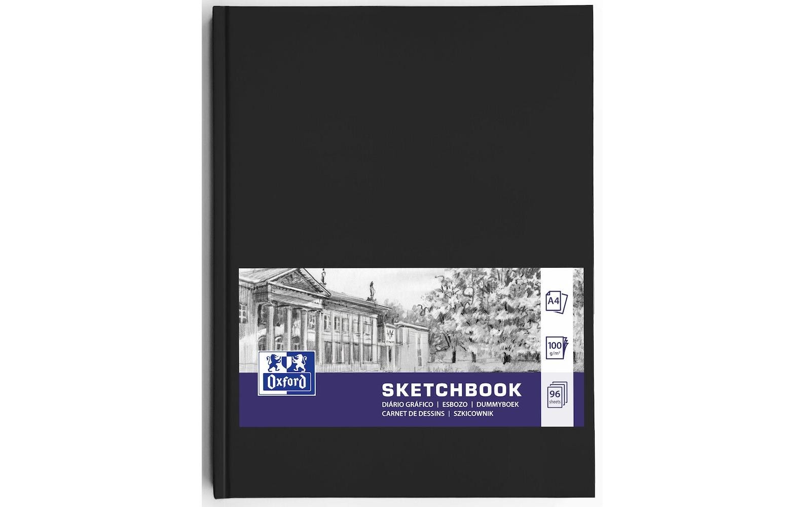 Oxford Malbuch – A4 – 100 g/m² – Hardcover – 192 Seiten – Schwarz