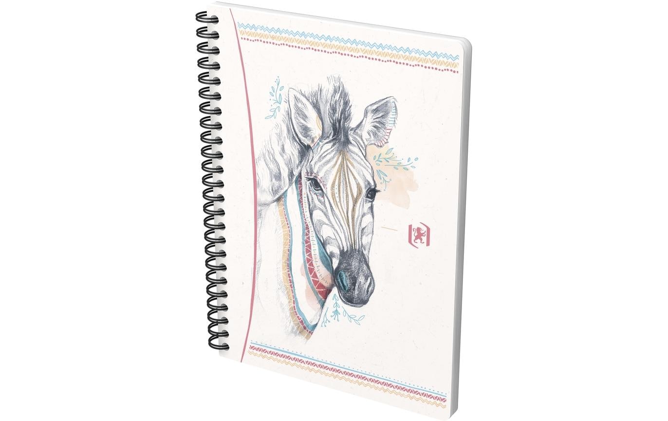 Oxford Boho Spirit Spiralbuch – A5 – kariert – 60 Blatt – Doppelspirale, mehrfarbig, EU Ecolabel, 4 Stück