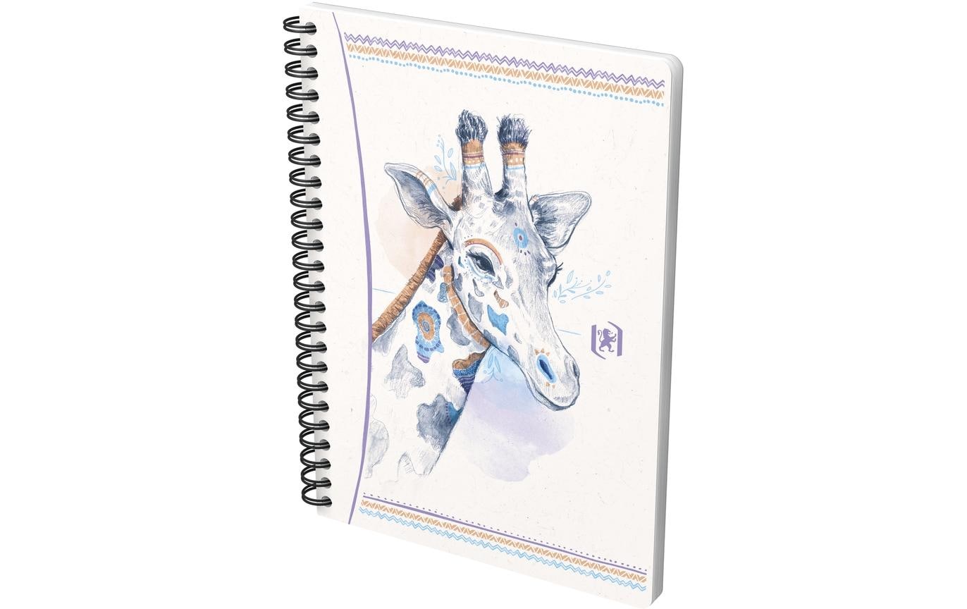 Oxford Boho Spirit Spiralbuch – A5 – kariert – 60 Blatt – Doppelspirale, mehrfarbig, EU Ecolabel, 4 Stück