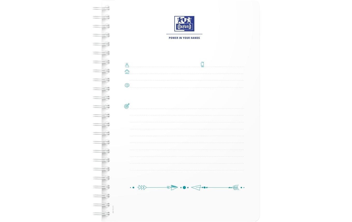 Oxford Boho Spirit Spiralbuch – A5 – kariert – 60 Blatt – Doppelspirale, mehrfarbig, EU Ecolabel, 4 Stück