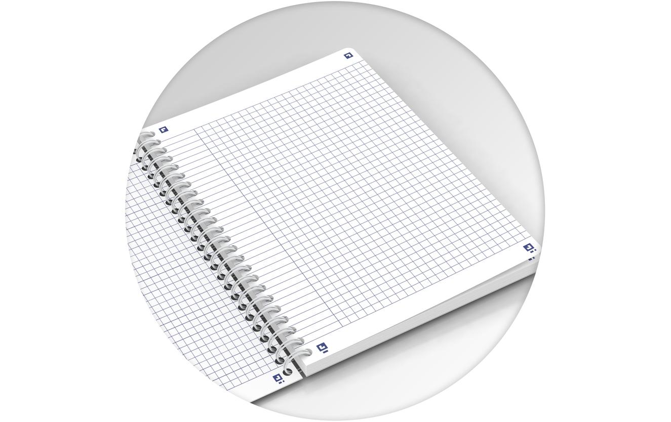 Oxford Spiralbuch – A5 – 60 Blatt – Doppelspirale, Soft-Touch-Finish – Mehrfarbig – EU Ecolabel – 4 Stück