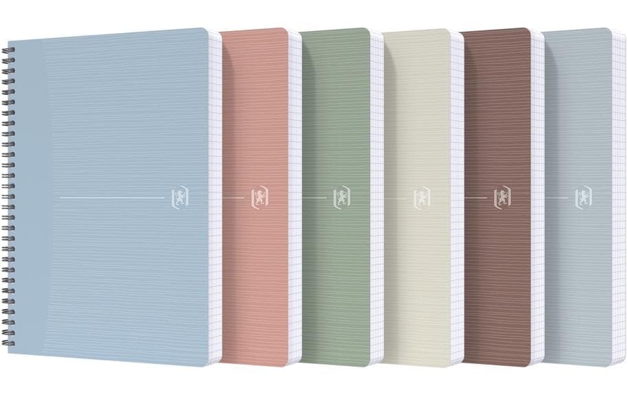 Oxford Collegeblock A5, kariert 5 mm, Spiralbindung, 90 Blatt, 90 g/m² – weiss, für SCRIBZEE App