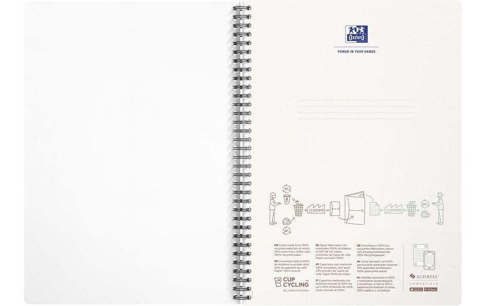 Elba Collegeblock, A4, kariert, Spiralbindung, 90 Blatt, 90 g/m² – rosa, für SCRIBZEE App