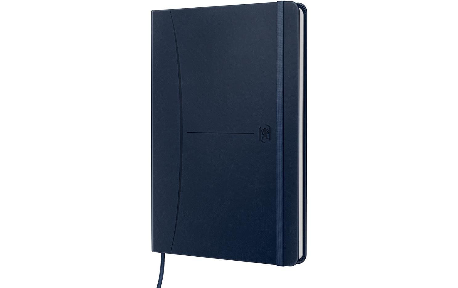 Oxford Notizbuch – A5 – liniert 6 mm – 80 Blatt – Hardcover, Gummiband, Dokumententasche, Navy, EU Ecolabel