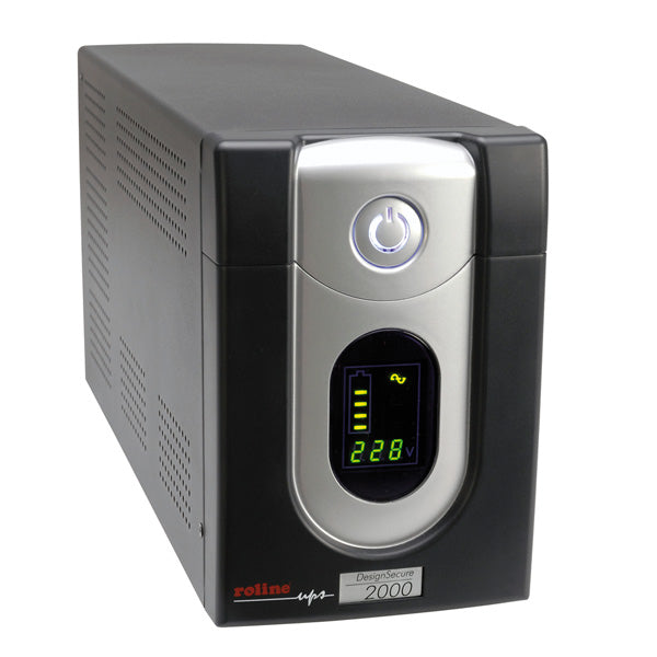 ROLINE DesignSecure 2000 USV 2 kVA/1200 W Line-Interaktiv – Tower – C13×6, Eingang IEC C14