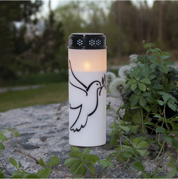Star Trading Dekorative Aussenleuchte – Ø 7,5 cm, 0,02 W, Warmweiss – Batteriebetrieben, Timer 6/18 h, Weiss, Kunststoff