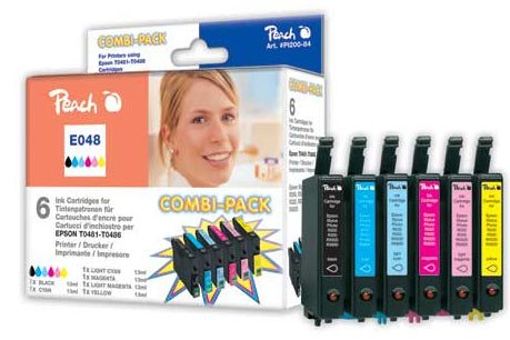 Peach T0481-T0486 Tintenpatronen-Multipack, 6er-Set (Kompatibel) – für Epson Stylus Photo R200/210/220 …