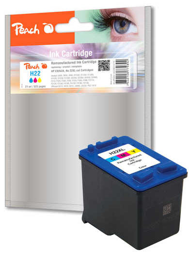Peach 22XL Cyan Tintenpatrone (Kompatibel) – 525 Seiten – für HP DeskJet 3910/3915/3920