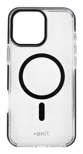 ONIT Backcover – für Apple iPhone 16 Pro Max, MagSafe, PC+TPE+TPU, schwarz/transparent, bis 3 m sturzsicher