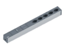 Bachmann GVS – Rack-PDU Basic, 5× T13, Stecker T12, 1U horizontal, 2 m