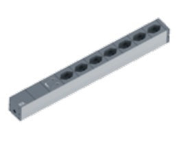 Bachmann BASIC Rack-PDU 19" 1U, 10 A, 7×T13, Eingang T12, 2 m – schwarz