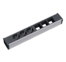 Bachmann CONI Einbausteckdosenleiste, 4×T13, Einbau, Eingang GST18I3, 0,1 m – Schwarz