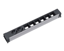 Bachmann Conference Einbausteckdosenleiste (2×T13 + 6×Custom), Einbau, Eingang GST18I3, 0,1 m – Schwarz