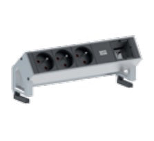 Bachmann DESK 2 – Tischsteckdosenleiste, 3× T13, 0,2 m, Stecker GST18I3