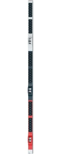 Bachmann Rack-PDU Basic 0U vertikal, 3-phasig 10,8 kW, 36×C13, Eingang CEE32A 3L+N+PE rot, 3 m – Aluminium
