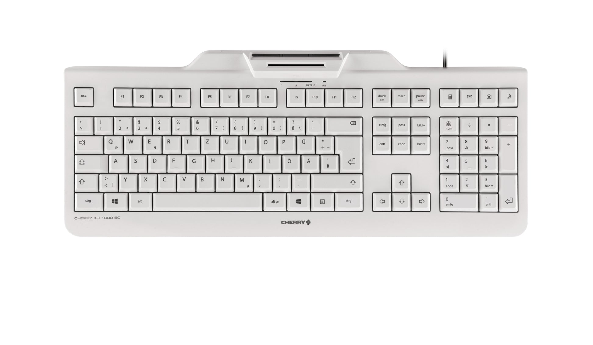 CHERRY KC 1000 SC – Tastatur, kabelgebunden (USB), DE-Layout (DE) – für Windows, macOS & Linux