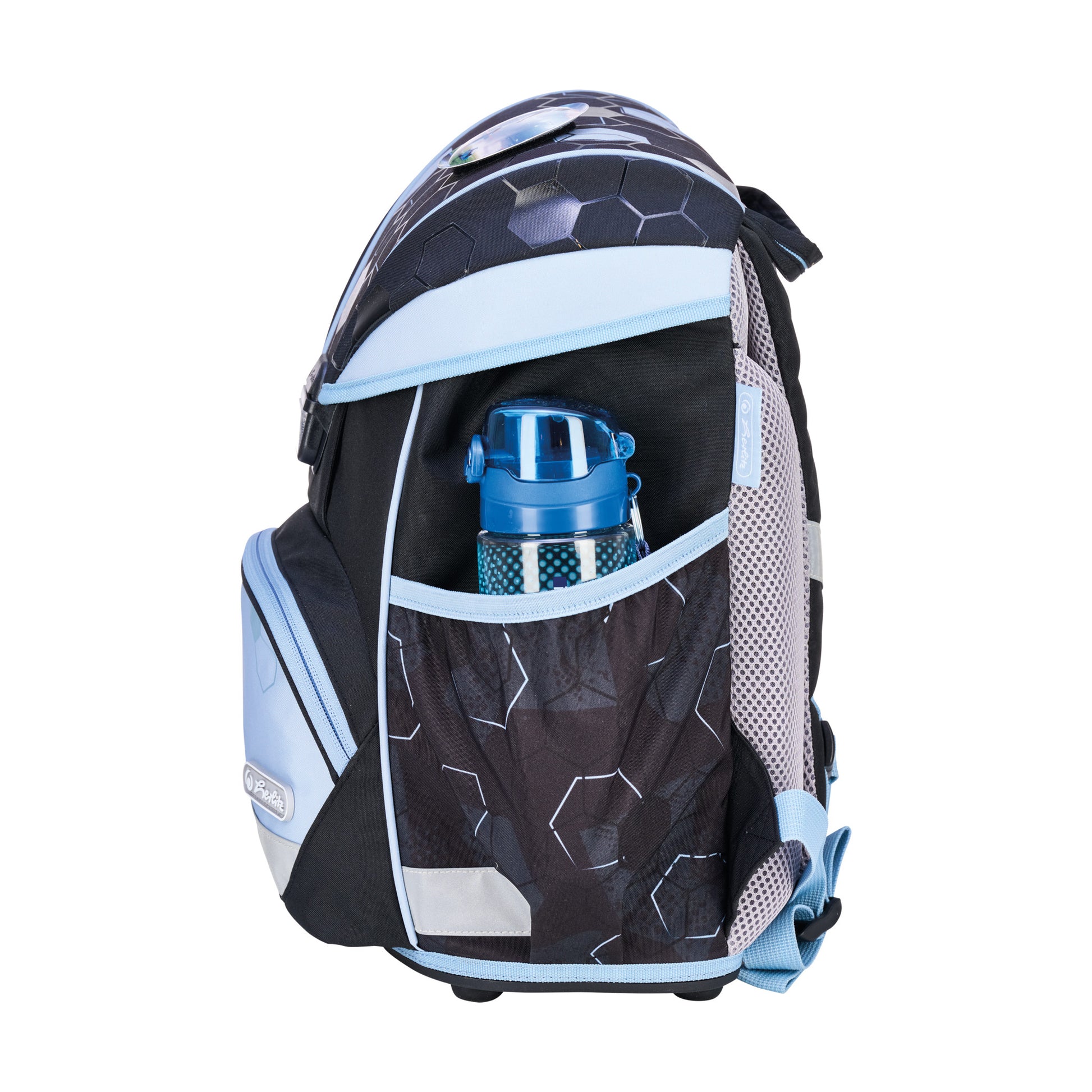 Herlitz UltraLight XL Plus – Schulrucksack-Set 4-teilig, Fussball, 22 l, 32×39×25 cm, mit Brustgurt