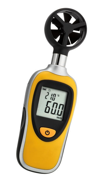 TFA-Dostmann TFA Dostmann MT905C – Windmesser – 0,4–30 m/s, Max-Min-Funktion, Hintergrundbeleuchtung, Gelb