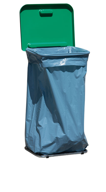 Alba-Krapf Abfallcontainer – 110 l – Stahl, silber – B × H × T 465 × 815 × 370 mm