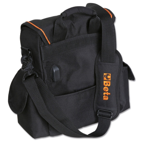 Beta C3 Werkzeugtasche – leer, mit Schultergurt, mit Reissverschlusstaschen schwarz B 230 × H 320 × T 110 mm