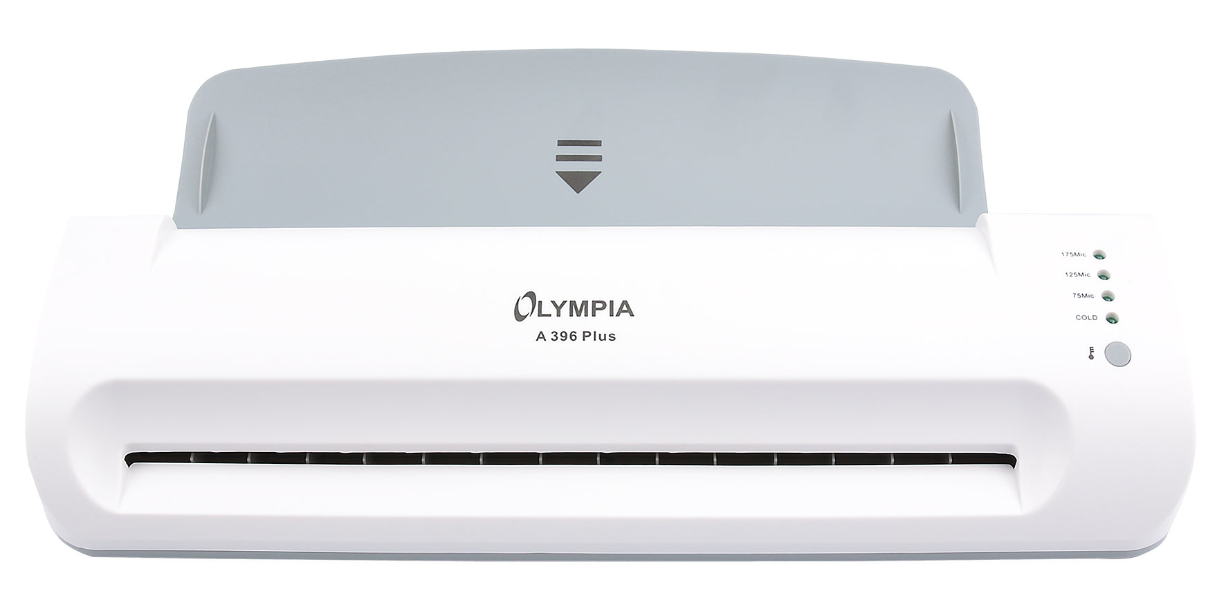 Olympia A 396 Plus – Heiss/Kalt-Laminator, für A3, bis 175 µm, 300 mm/min, 5 min Aufwärmzeit, 1 Rolle, Silber