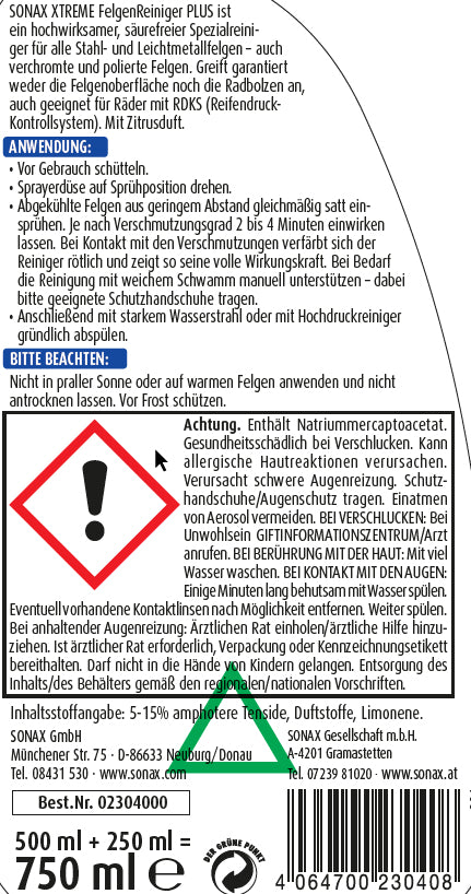 Sonax Xtreme Felgenreiniger – Plus