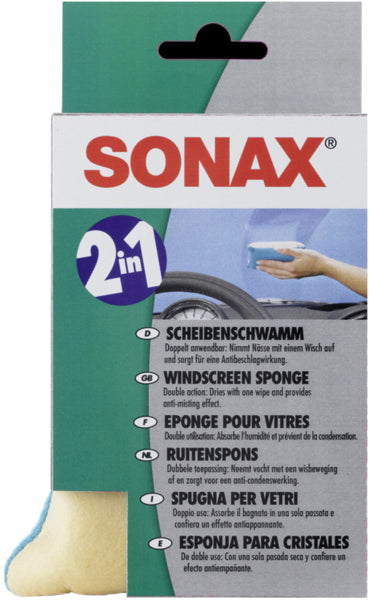 Sonax Scheibenschwamm 2-in-1 – cremefarben, 1 Stk.