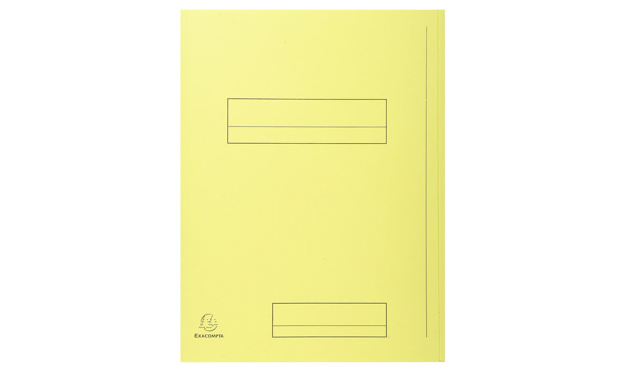 Exacompta Einlagemappe Super 250 A4 – Karton, Gelb, 2 Einschlagklappen 100 mm, 50 Stk.