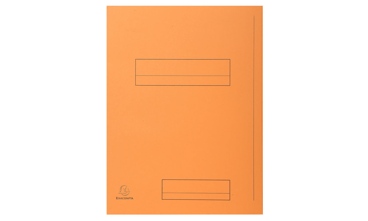 Exacompta Einlagemappe A4 – Karton, Orange, 2 Klappen, Beschriftungsfeld, 50 Stk.