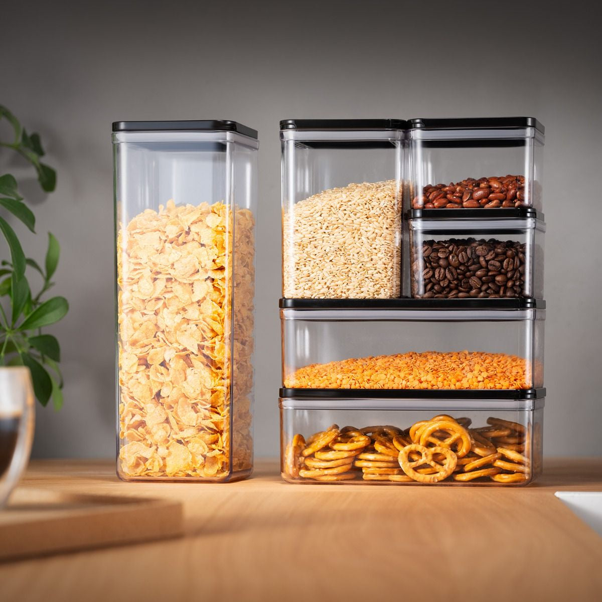 Bodum Canteen – 6-teiliges Vorratsdosen-Set, Schwarz