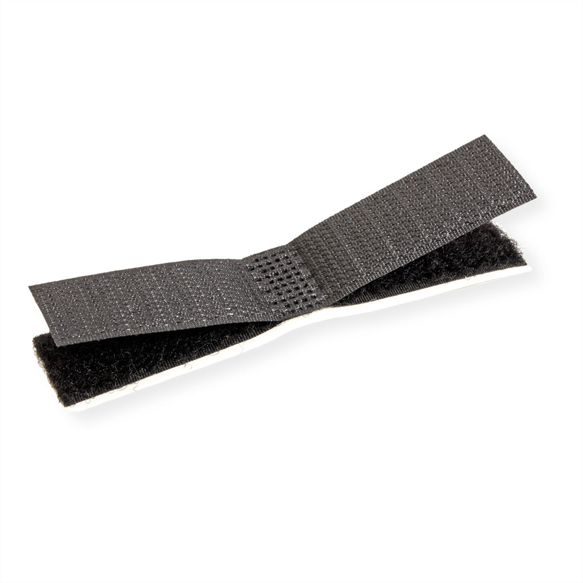 Velcro Klettband Kabelflachverleger – 20 × 100 mm, schwarz, selbstklebend