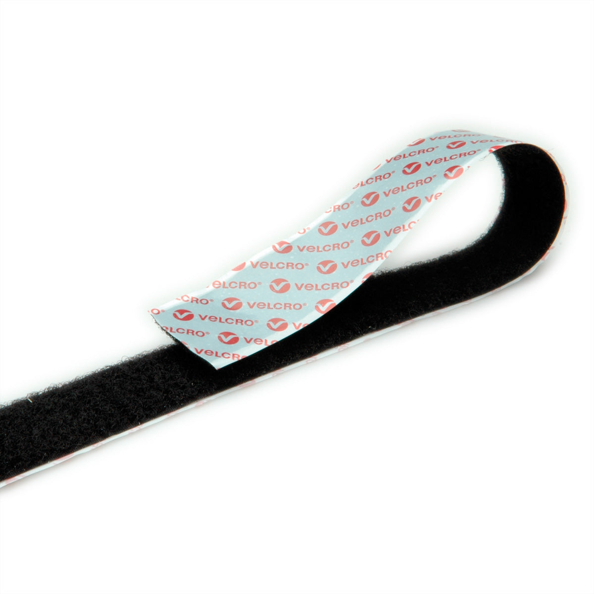 Velcro Selbstklebendes Klettband – 25 mm × 25 m, schwarz