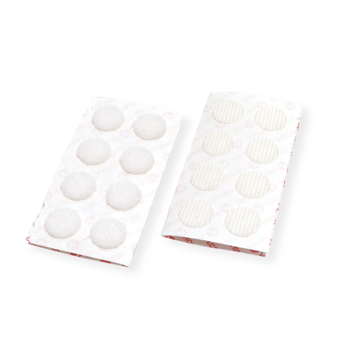Velcro Selbstklebende Klettpunkte – 16 mm, weiss, 16 Stk.