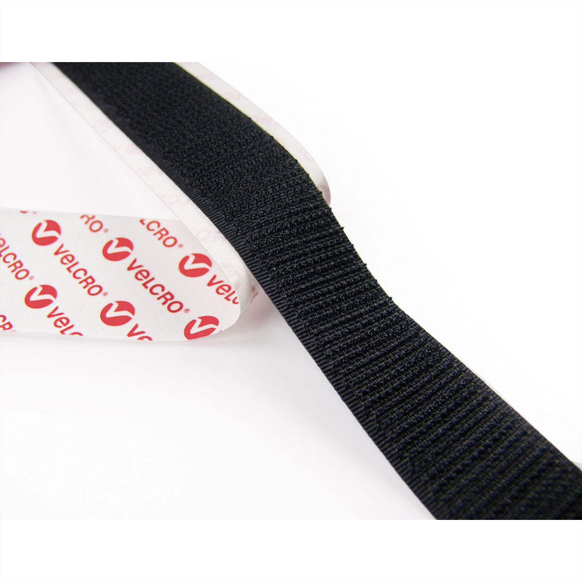 Velcro Klettband selbstklebend – 20 mm × 10 m, schwarz, 1 Stk.