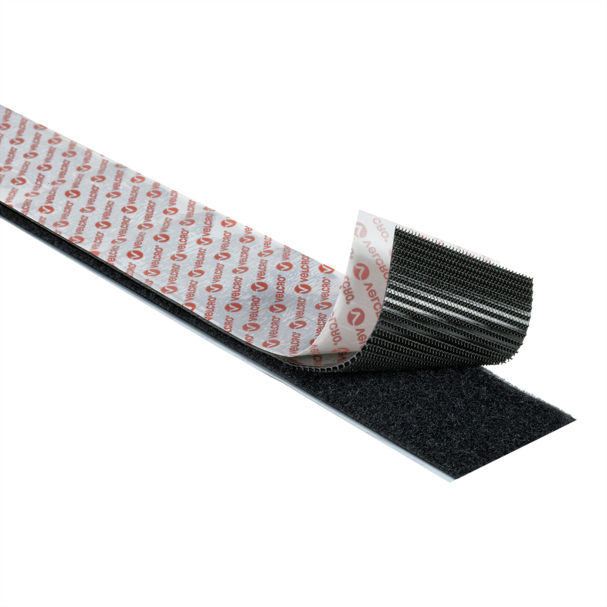 Velcro Klettband – 50 mm × 25 m, schwarz, selbstklebend