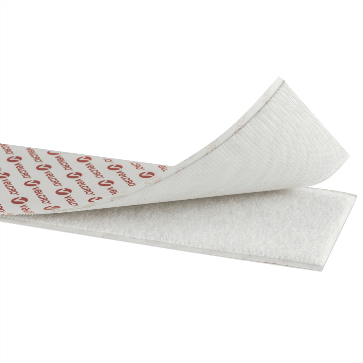 Velcro Klettband Extra Thin – 20 mm × 5 m, weiss, selbstklebend, für Glas/Metall/Holz