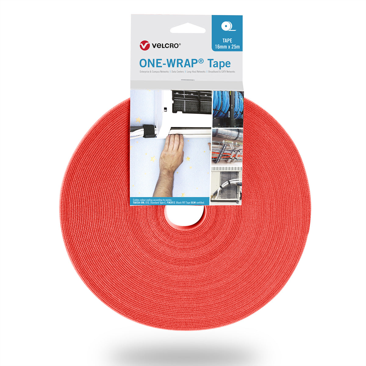 Velcro Klettband, 10 mm × 25 m – Orange