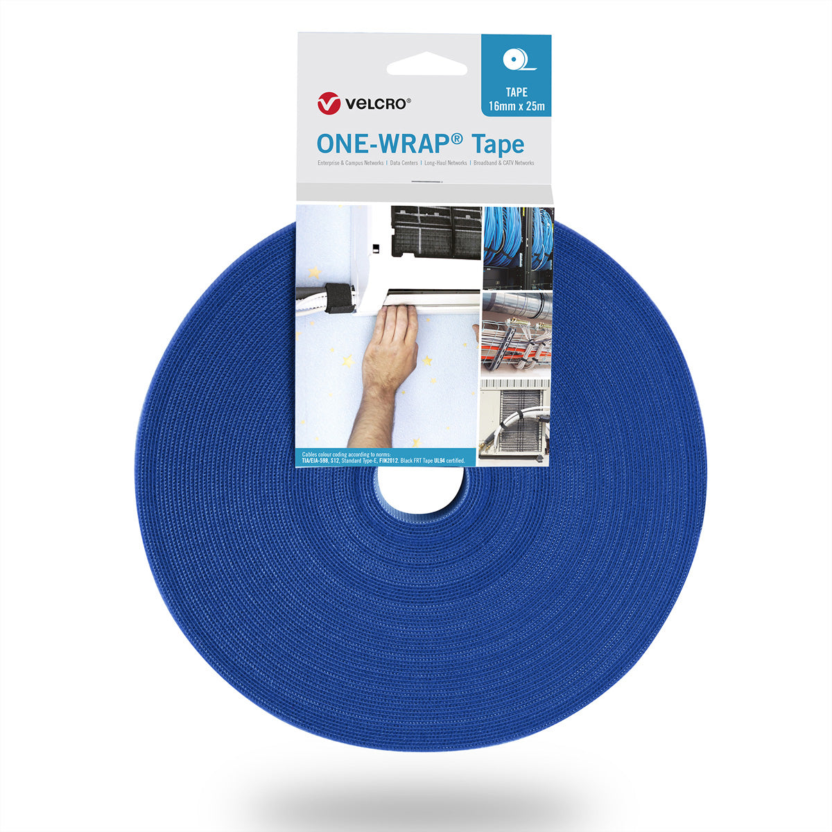 Velcro Klett-Kabelbinder – 25 mm × 25 m – Blau