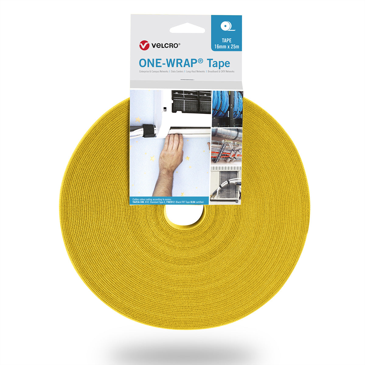 Velcro Klettband 30 mm, 25 m – Gelb, PP, Waschbar