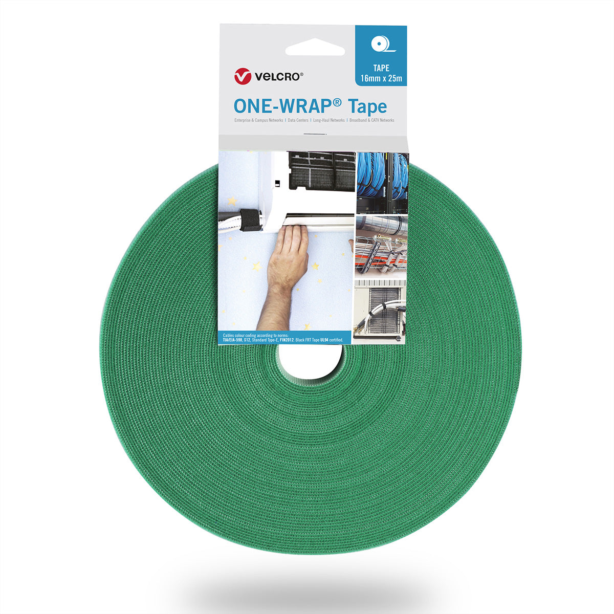 Velcro Kabelbinder – 25000 × 30 mm, PP, Grün, 1 Stück