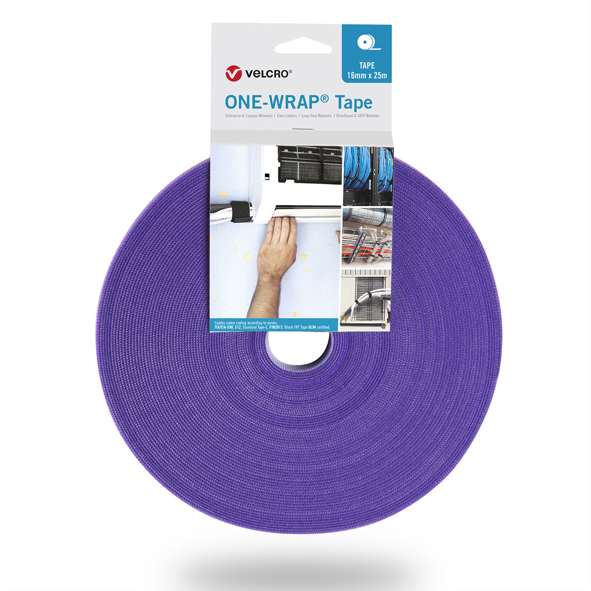 Velcro Schnur – 25 m, PP, violett