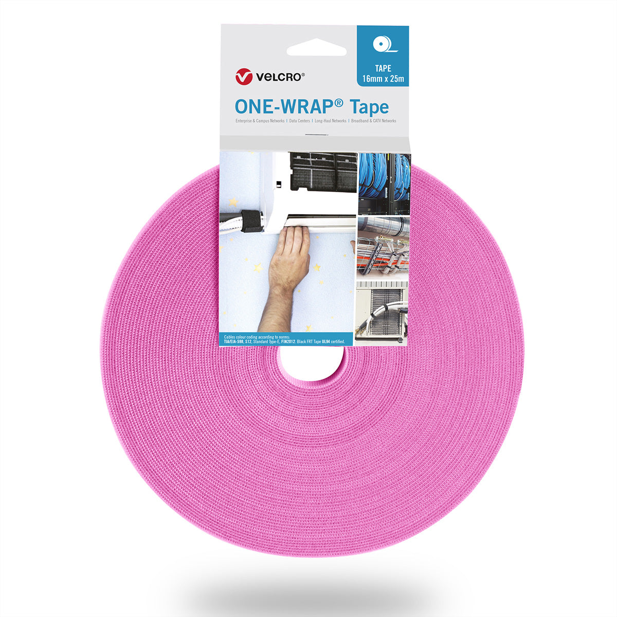 Velcro Klettband, 30 mm × 25 m – Rosa