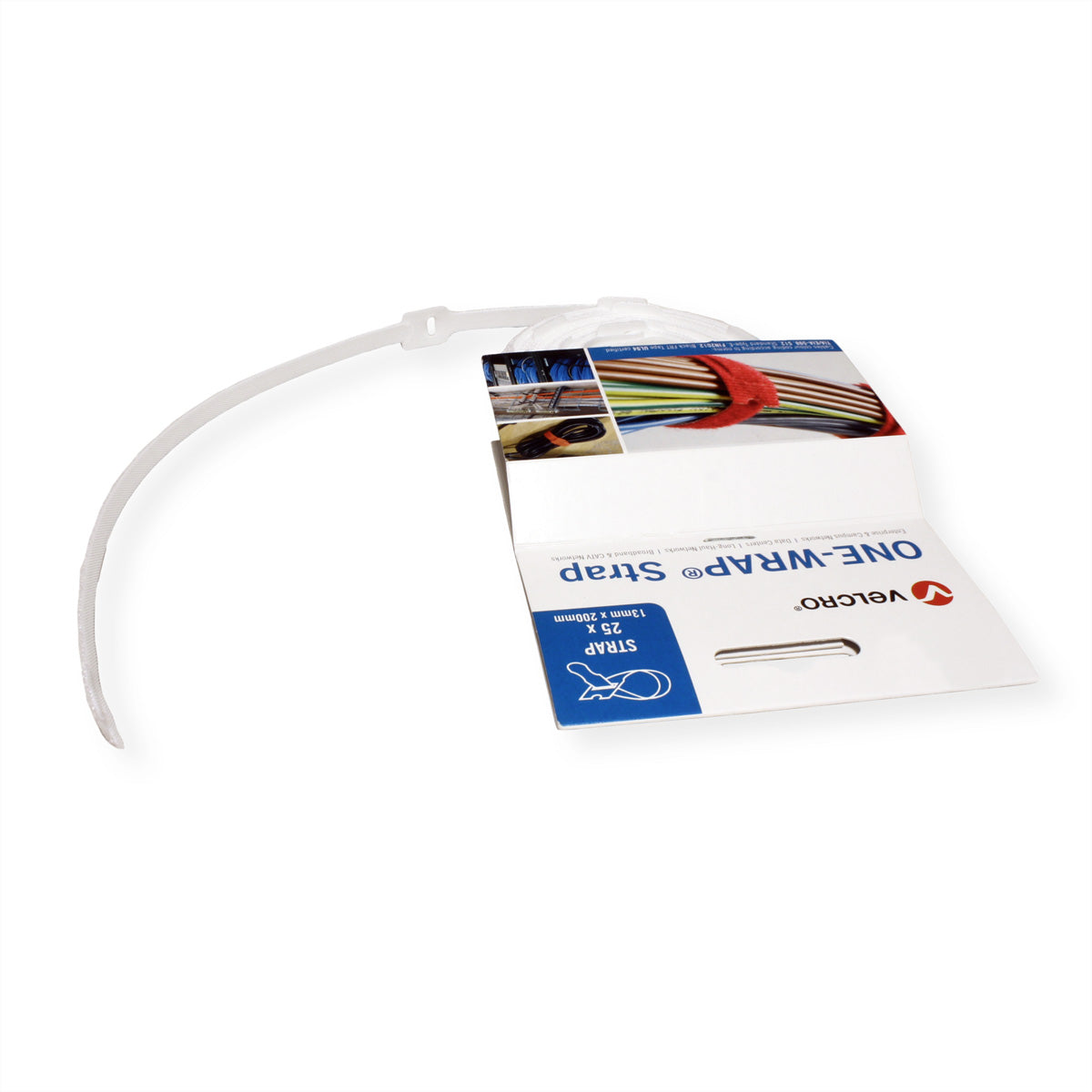 Velcro Klettkabelbinder, 13×200 mm, 25er-Pack – Weiss