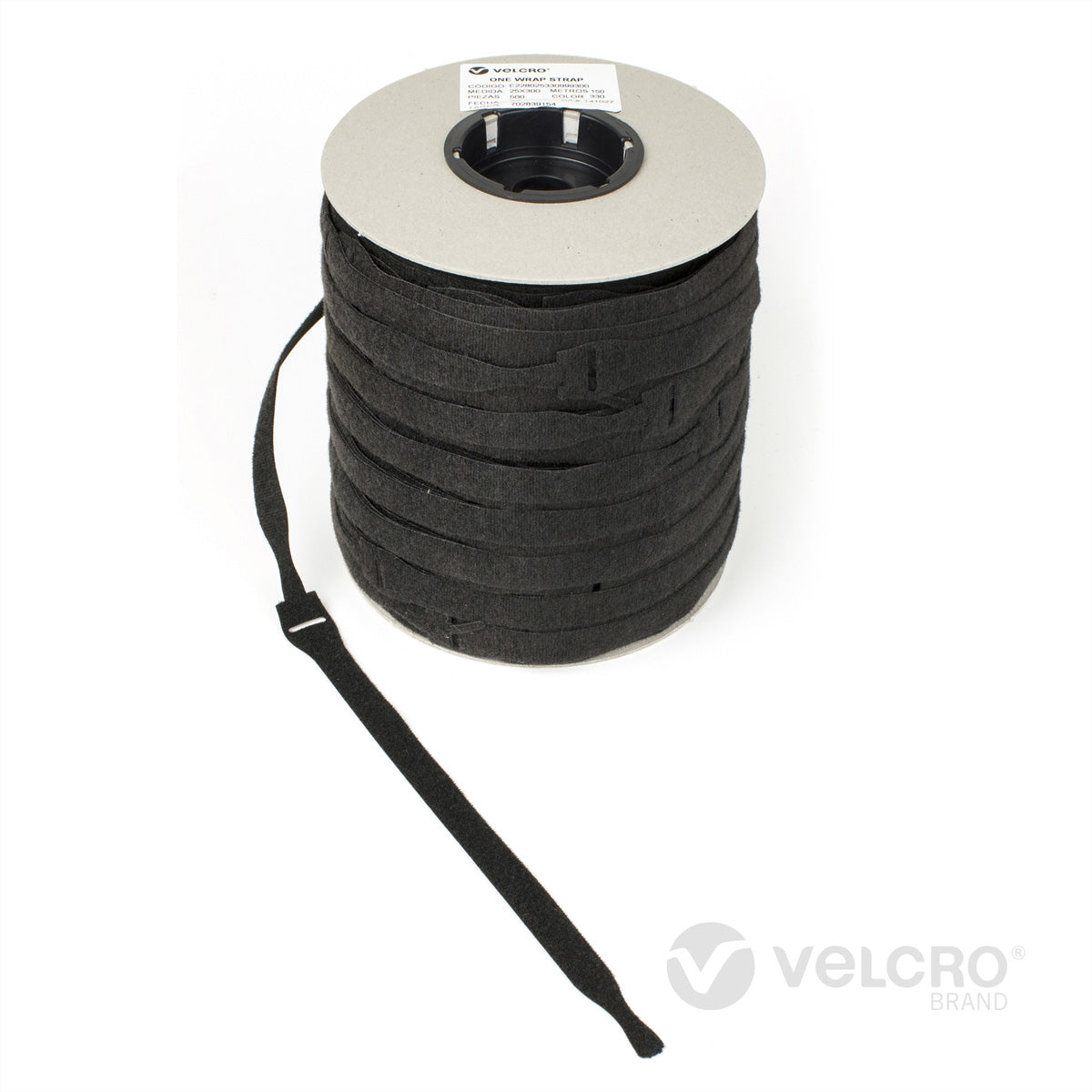 Velcro Klettkabelbinder, 20×200 mm, 750er-Pack – schwarz
