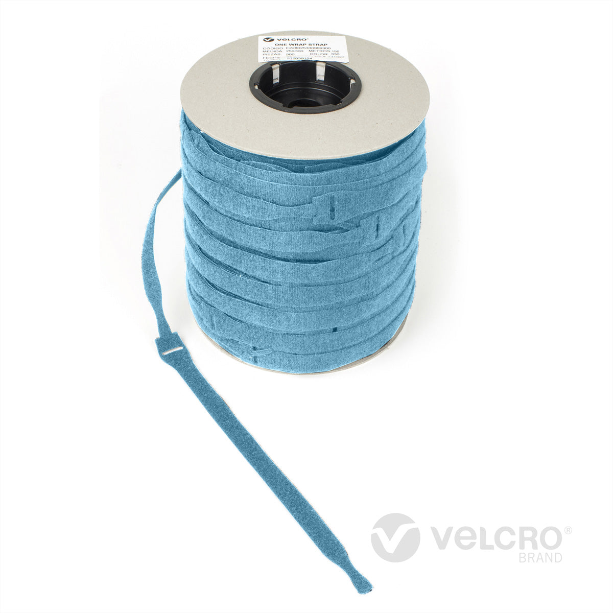 Velcro Klettband 20 mm × 230 mm – 750 Stück, wiederverwendbar, türkis, PP