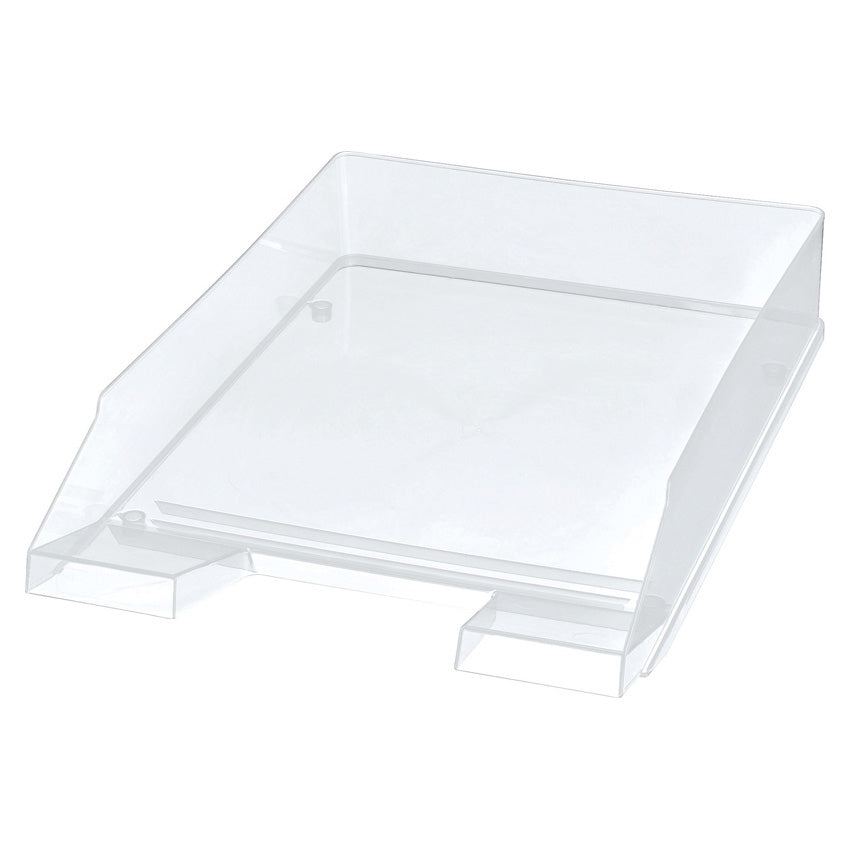 Helit Briefkorb – mit Beschriftungsfeld, hochglänzend, grau transparent, B 245 × H 67 × T 347 mm